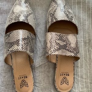Snakeskin Mules